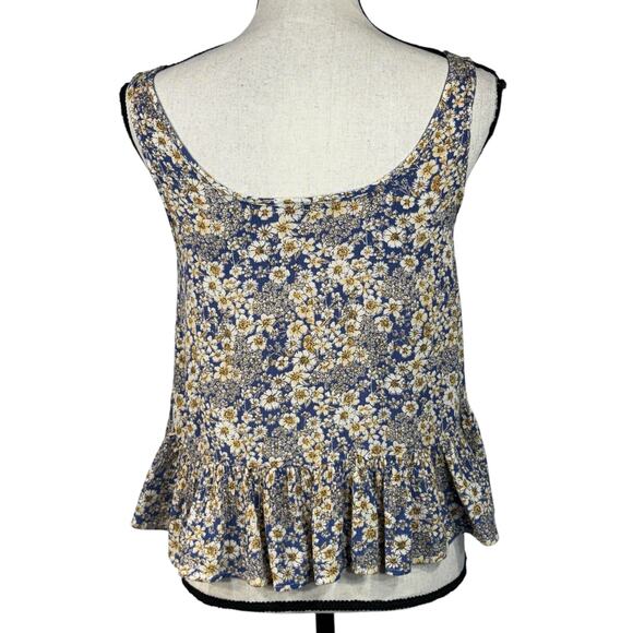 Patrons of Peace Small Tank Top Sleeveless Floral Keyhole Embroidered Ruffled - Picture 4 of 8